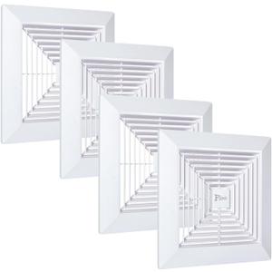 4 Pack 12x12 Bathroom Exhaust Fan Cover with Springs Replacement Parts for Square Ceiling or Wall-Mount Exhaust Fan, Bathroom Ceiling Fan Grille, Air Diverter, Ceiling Air Diffuser