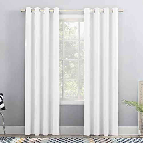 Sun Zero Nolita 2-Pack Solid Total Blackout Grommet Curtain Panel Pair, 54" x 84", White