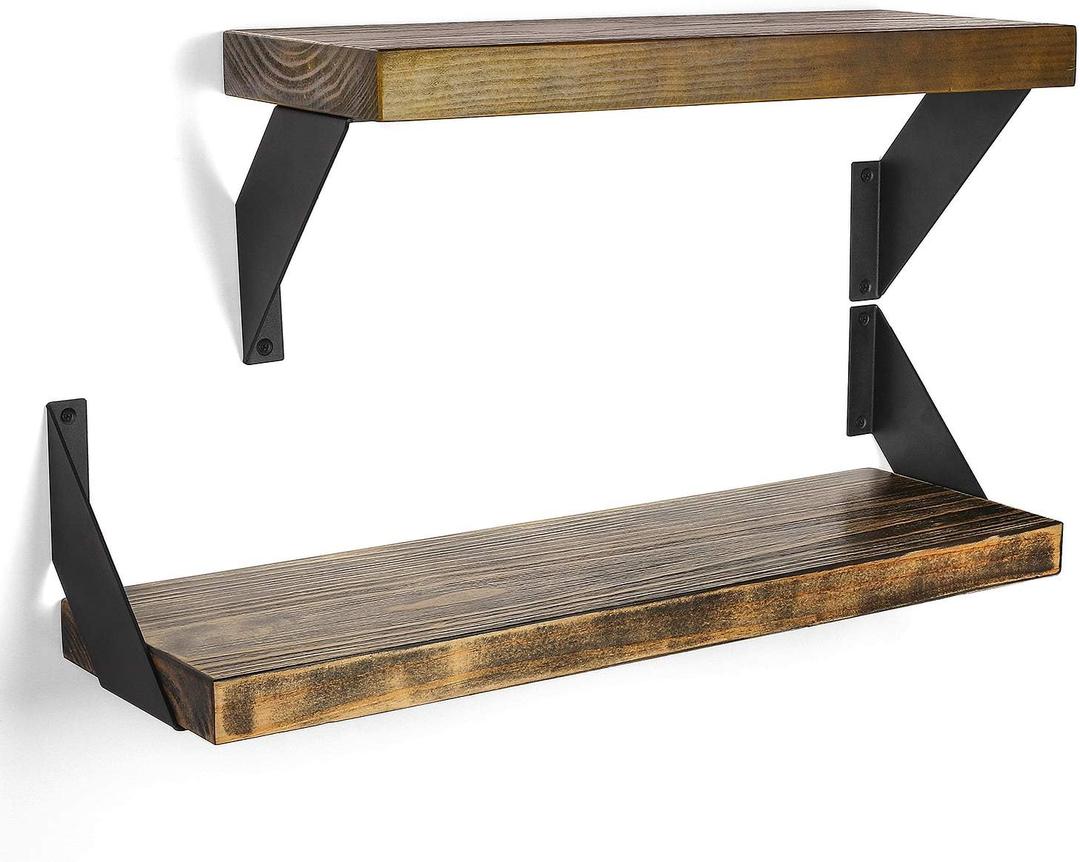 FOYO 4 Heavy Duty Angle Shelf Brackets Floating Shelves Support Brackets, 6-Inch