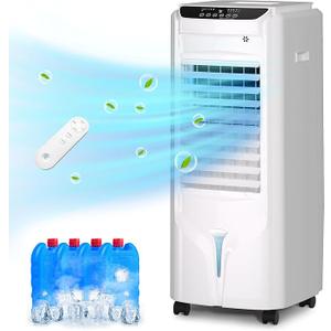 32 Inch Swamp Cooler Air Conditioner, 3 IN 1 Evaporative Air Cooler with 4.2 Gal Water Tank, 4 Mode, 3 Speed, Remote Control, 120° Oscillation, 12 H Timer, Portable AC for Indoor Room, Bedroom