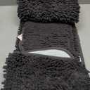 OLANLY Bathroom Rugs Sets 2 Piece, Soft Absorbent Chenille Bath Mats Area Rug Set, Non-Slip, Quick Dry, Machine Washable Bath Mats for Bathroom, Home Decor Accessories (47"x20"+24"x16", Dark Grey)