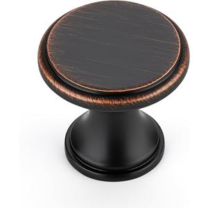 Ravinte 10 Pack Oil Rubbed Bronze Kitchen Cabinet Knobs, Solid Oil Rubbed Bronze Pulls Zinc Handles Simple Drawer Cabinet Hardware for Cupboard Drawer Knobs