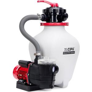CIPU 14-inch Sand Filter Pump System for Above Ground Pools, 0.5HP 115V Pool Sand Filter with 6-Way Valve