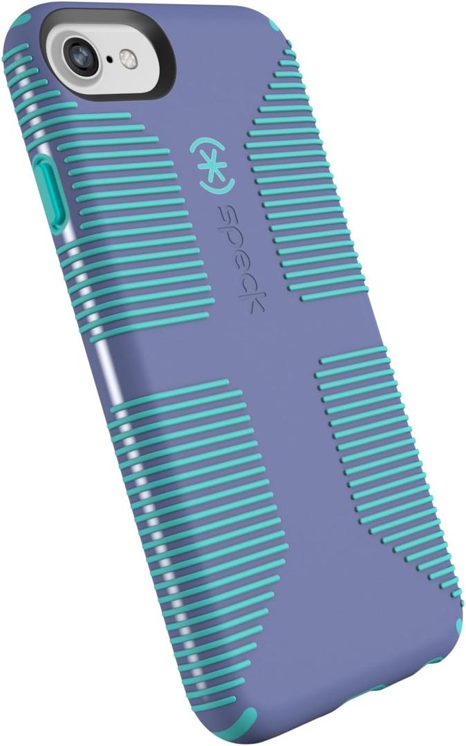 Speck Products CandyShell Grip iPhone SE (2022) Case| iPhone SE (2020)| iPhone 8| iPhone 7 - Wisteria Purple/Mykonos Blue