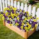 2 x INQCMY Artificial Fake Pansy Flowers for Outdoor, 12 Pcs Faux Silk Pansies Spring Summer Flowers for Outside for Planter Pot Porch Yard Patio Front Door Window Box Home Decor