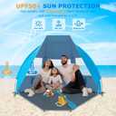 Gorich Portable Beach Tent for 3/4-5/6-7 Person with UPF 50+ UV Protection, Lightweight & Foldable Sun Shelter with 5 Sand Bags, Easy Setup Windproof Beach Umbrella Sun Shade