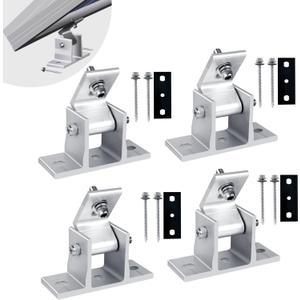 4PCS Solar Panel Mounts - Adjustable Brackets for RV & Flat Roofs, Tilt Angle 10-60