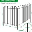 5 Panels Decorative Garden Fence with Gate, 32 in (H) x 10.8 ft (L) Metal Thick Tube No Dig Dog Fence Outdoor for Yard, Rustproof Tall Animal Barrier Fencing, Garden Edging Border for Yard, Patio