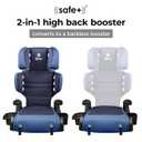 Diono Connect3 RXT 2-in-1 High Back Booster, Slim Fit 3-Across in Many Mid-Sized Sedans and SUVs, for Children from 40-120 lbs., Lightweight with Latch, Blue Surge, Mfg Date 02/12/2026