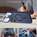 [Upgraded Full Camera Protection] for iPhone 17 Pro Case with Camera Cover Stand [Fit for MagSafe][10FT Mil-Grade Protection] Translucent Magnetic iPhone 17 Pro Phone Case, Blue