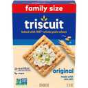 Triscuit Original Whole Grain Wheat Crackers, Vegan Crackers, Healthy Snacks, Lunch Snacks, Family Size, 12.5 oz (EXP 10/05/26)