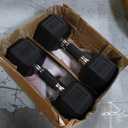 Yes4All Chrome/Rubber Grip Encased Hex Dumbbells – Hand Weights With Anti-Slip 25 LBS Pair