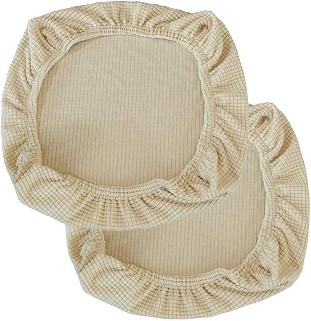 Sunnyway Office Chair Seat Cover, Stretchable Spandex Desk & Computer Chair Slipcover, Elastic Removable Seat Protector, Machine Washable (2, Beige)