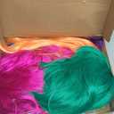 PLULON 10 Pieces Party Wigs and 10 Pieces Wig Caps Set, Neon Short Bob Wig Pack Costume Colorful Cosplay Wig Daily Party Hairpieces for Bachelorette Neon Party Favors, Halloween Decorations