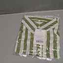 Summer Tops for Women Striped Button Down Shirts Collar Guaze Shirt Trendy Vacation Work Linen Blouse (M)
