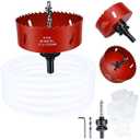 4 Hole Saw for Recessed Lights, 4Inch Hole Cutter with Dust Bowl Catcher for Led Recessed Lighting 4 Inch and Wood Metal Drywall, Bi-Metal Construction