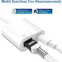 Apple MFi Certified Lightning to Ethernet Adapter - 2 in 1 RJ45 Ethernet LAN Network Adapter with Charge Port for iPhone/iPad/iPod, Plug and Play, Supports 100Mbps Network