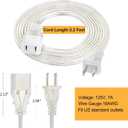 3.2 Feet Clear Extension Cord Indoor Thin with UL-Certified, Short Extension Cord, Invisible Single Plug Power Cable for Halloween Decor, 2 x 18AWG 7A/125V, Male to Female, 2 Pack
