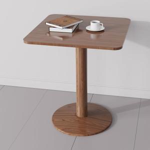 23.62" Mid-Century Modern Square Dining Table for 2 People, Small Dining Room Table with Sturdy Pedestal, Square Kitchen Table for Dining Room, Kitchen, Living Room, Restaurants, Cafes