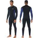 Lansru Men Wetsuit, 5/4mm Upgrade CR Neoprene Wetsuits for Men, Ideal Thermal Wet Suit in Cold Water, Front Zip for Surfing Snorkeling Diving Swimming, XL