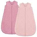 Unnivoll Fleece Baby Sleep Sack 18-24 Months with Plush Dots 1.5 Tog Baby Wearable Blanket with 2-Way Zipper Warm Sleeping Sack for Toddler Infant - XLarge, Pink