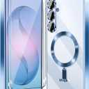 Magnetic Glossy Case for Samsung Galaxy S26, S26 Phone Case Clear Luxury with Screen Protector X2 & Camera Protector [Compatible with MagSafe],Shockproof Cover for Samsung S 26-Blue