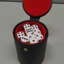 GWHOLE Dice Cup Leather Dice Games Shaker with Lid Bar Liar Dice Rolling Set Cup Storage Box Tray for Yahtzee Farkle Backgammon Bar Birthday Party Craps Games