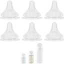 Silicone Nipple for Pigeon Baby Bottle, Size M, Medium Flow, 3m+, 6 Count