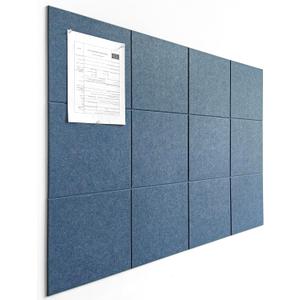Blue Felt Notice Board 47"x35" | Large Cork Bulletin Board Alternative for Office, Home & Classroom | Felt Wall Tiles (12-Pack) | Blue Classroom Decor Office Supplies | Ocean Blue