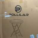 pollilar Cocktail Table 28in Portable Folding Bar Height Table, Compact Round High Top Plastic & Steel Bistro with Removable Legs, for Indoor Outdoor RV Patio Catering Parties Commercial Events-White