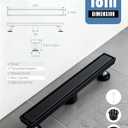 18 Inch Matte Black Linear Shower Drain, CUPC Certified 2-in-1 Tile Insert Cover, 304 Stainless Steel Trench Drain for Curbless Showers, Includes Hair Catcher & Adjustable Feet