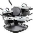 KitchenAid 84800 Hard Anodized Nonstick Cookware Pots and Pans Set, 10 Piece - Onyx Black