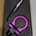 X AUTOHAUX Purple Aluminum Alloy Front Bumper Trailer Ring Eye Towing Tow Hook Screw