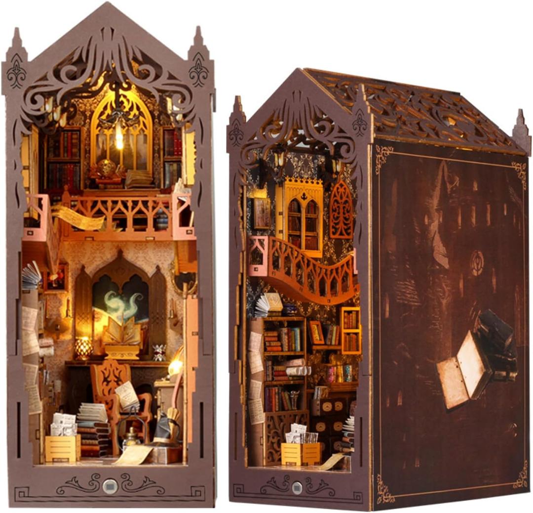 DIY Miniature Book Nook Dollhouse Room Kit for Teens and Adults-Magic Library