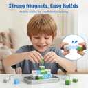 3 otters 32PCS Magnetic Building Blocks Winter Travel Set, STEM Magnet Cubes Toys with Metal Storage Box for Kids, Sensory Christmas Birthday Gifts for Boys & Girls