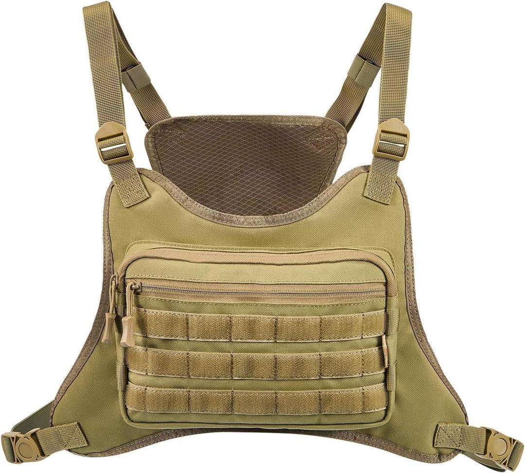 Outdoor Tactical Chest Bag for Men Sports Rig Vest with Pouch Phone Adjustable EDC Travel Pack (XXXL)