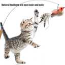 5 x Cat Feather Toys Refill, 5 Pieces Cat Wand Attachments Feathers Bird Toy for Indoor Cats