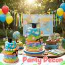 Chengu 41 Pcs Graduation Cupcake Toppers Cake Ball Topper Decoration Graduation Cap Decorations Hot Air Balloon Toppers for Graduations Party Wedding Birthday