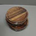 Gejoy 20 Set Acacia Wood Dinner Plates Round Wooden Charger Plates 6 Inch Serving Tray Lightweight, Unbreakable Natural Dinnerware Dishes for Steak, Snack, Dessert, Cake (Height 0.59 In)