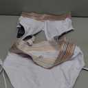 Blooming Jelly Women High Waisted Bikini Sets Tummy Control Swimsuits Color Block Two Piece Drawstring Bathing Suit (Large, White)