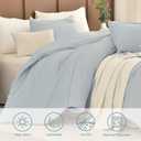 Masaca Oversized King Comforter 128x120,3 Pieces Pinch Pleated Light Blue Comforter Set Lightweight Modern Style Farmhouse Extra Large King Size Bedding for All Season, Oversized King Plus 128x120