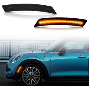 Bestview Side Marker Light Assembly Compatible for MINI Cooper R55 R56 R57 R58 R59 R60 R61 2007-2015, Amber Front Fender Bumper Lamps, Smoked Lens 2PCS Bestview Side Marker Light Assembly Compatible for MINI Cooper R55 R56 R57 R58 R59 R60 R61 2007-2015, Amber Front Fender Bumper Lamps, Smoked Lens 2PCS
