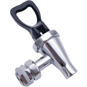 Beverage Dispenser Faucet Replacement Spigot Rustproof Comfortable Handle 1/2 inch Lever Spout with Gaskets for Coffee Jar, black
