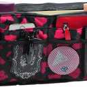 Vercord Purse Organizer Insert for Handbags Bag Organizers Inside Tote Pocketbook Women Nurse Nylon 13 Pockets Rose Heart Large