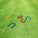 Outdoor Indoor Rubber Horseshoes Set - Win SPORTS Includes 4 Horseshoes,2 Pegs,2 Rubber Mats,2 Red Plastic dowels,Beach Games Perfect for Tailgating,Camping,Backyard,Fun for Kids Adults