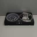 Jovrun Elevated Dog Bowls for Medium Large Size Dogs, Non-Slip Dog Feeder with 1*Stainless Steel Dishes & 1*Slow Feeder Bowl, 5 Heights Adjustable Raised Bowls to 3.15-8.66-9.84-11.02-12.2 (Black)