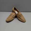 Slip On Penny Loafers Moccasins Suede Shoes Beige, Size 6 US