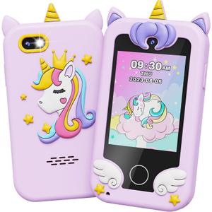 UCIDCI Kids Smart Phone for Girls Ages 3-7 with Dual Camera - Learning Games, Travel Toy with MP3 Music Player for Christmas, Birthday Gifts for 3-7 Year Old Boys