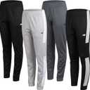 New Balance Boys Sweatpants - 4 Pack Active Tricot Boys Joggers Athletic Pants Kids Activewear Pants with Pockets (4-20) (Lead/Raincloud)