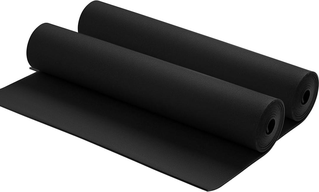 AMZQNART 3mm EVA Foam Sheets Roll for Craft Black Cosplay Foam 16x59in 2pcs, 3mm-Thick